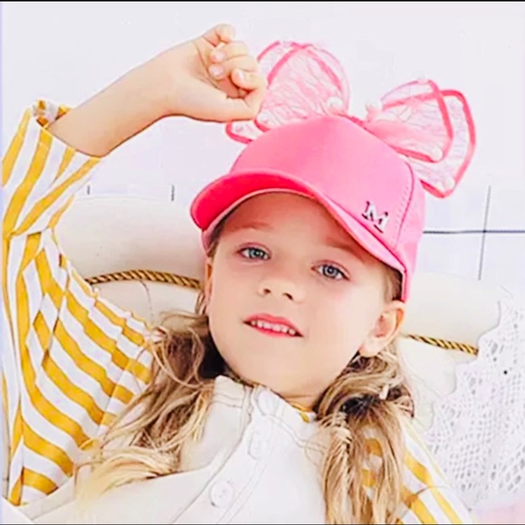 Kids BIG BOW Ball Hat - Picture 3 of 10